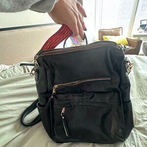 Black Leather Backpack